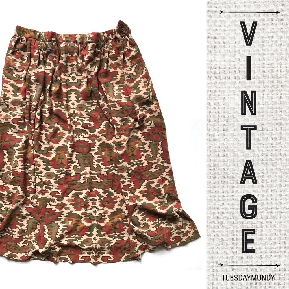 Vintage Campus Casuals Printed Skirt
